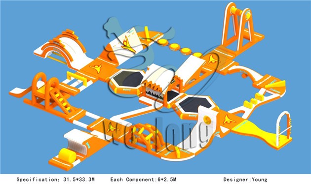 2014 hot exciting custom inflatable water park