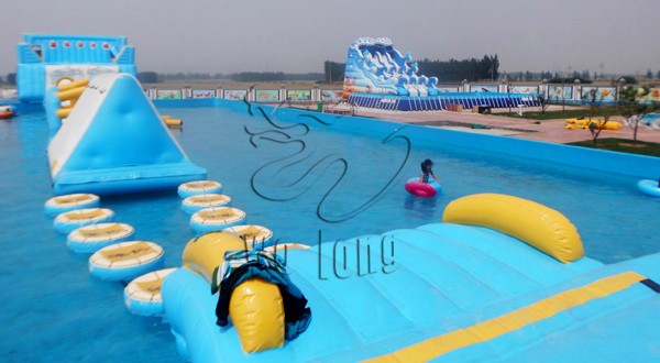 Inflatable obstacle course for water