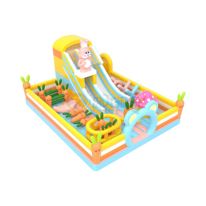 Whimsical Rabbit & Carrot Inflatable Playground
