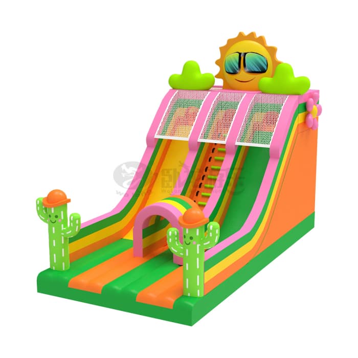 Cactus Sun Themed Inflatable Slide