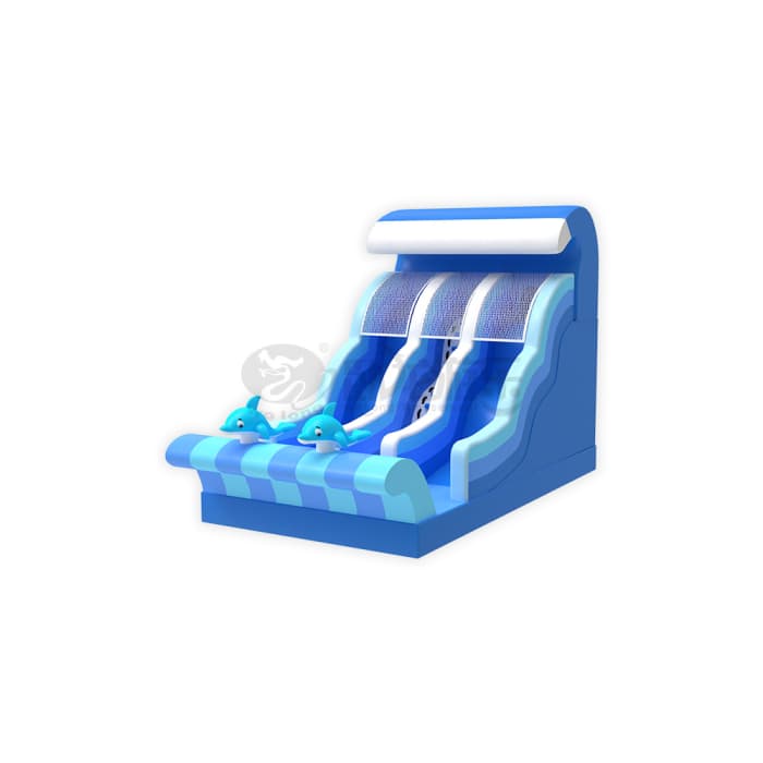 Dolphin Wave Inflatable Dry Slide For Kids Play