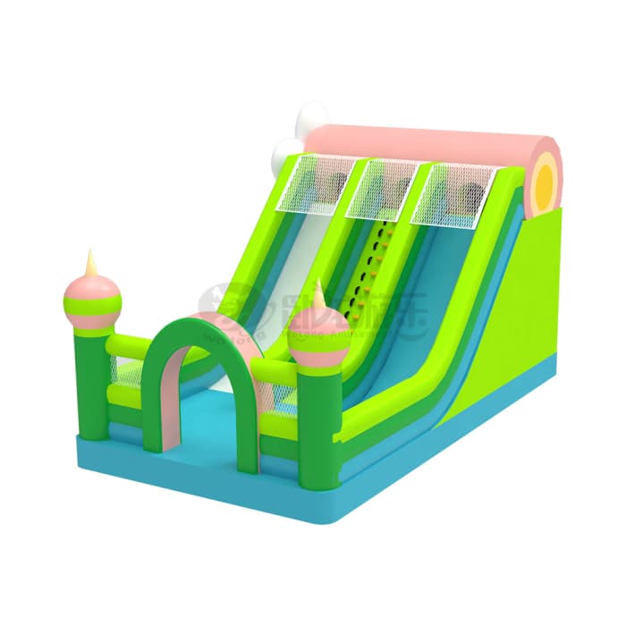 Castle Flower Themed Inflatable Slide: Fairy-Tale Fun