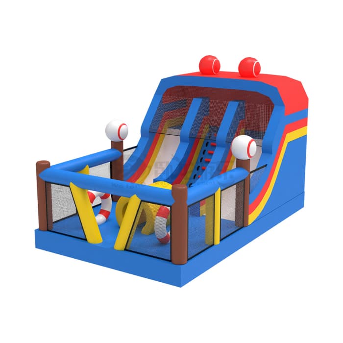 Marine Nautical Triple Lane Inflatable Slide