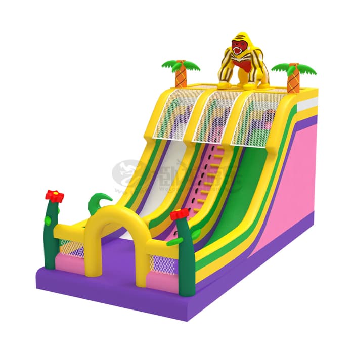 Jungle Gorilla Inflatable Dry Slide For Kids Events