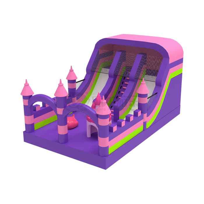 Pink Purple Princess Castle Inflatable Slide