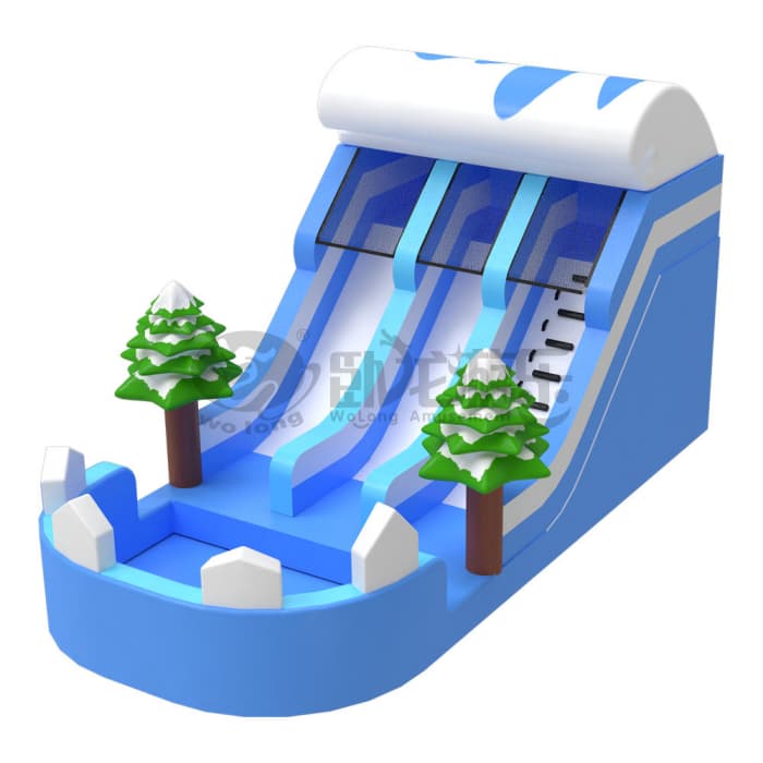 Winter Snow Inflatable Water Slide For Kids Play