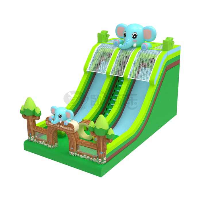 Elephant Theme Inflatable Slide For Kids Playground