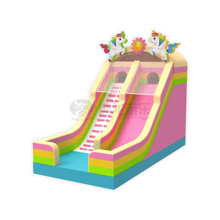Unicorn Dual‑Lane Inflatable Slide For Kids