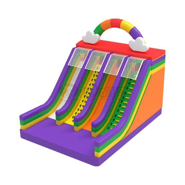 Rainbow Arch 4‑lane Inflatable Slide For Kids