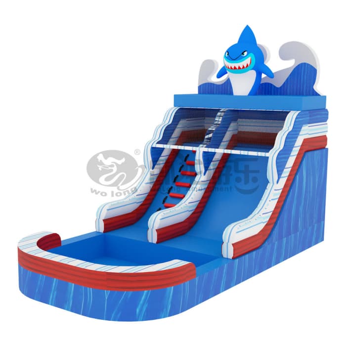 Shark-Themed Inflatable Water Slide for Endless Splash Fun