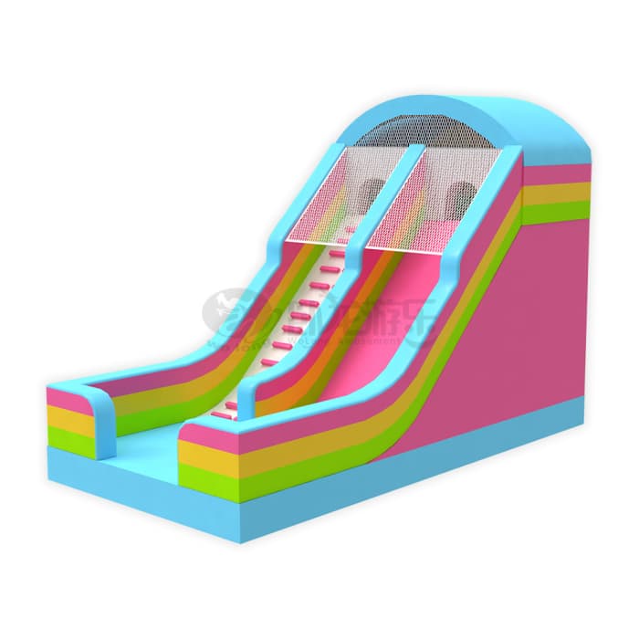 Colorful Double Lane Inflatable Slide For Kids