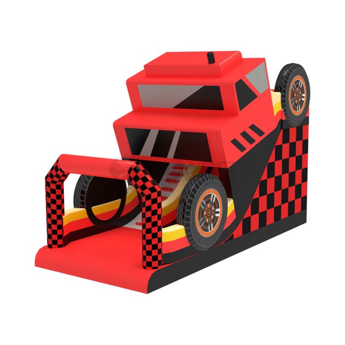 Red Racing Truck Inflatable Slide For Kids Play