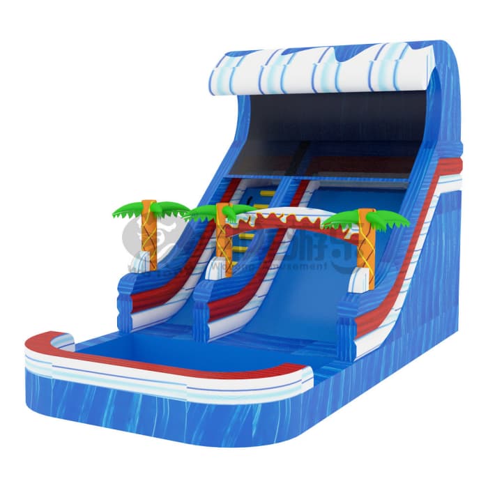Wave Coconut Inflatable Water Slide with Splash Pool