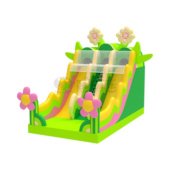 Floral Garden Triple Lane Inflatable Slide