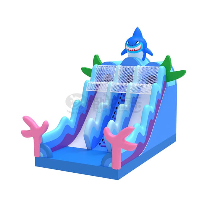 Shark Themed Inflatable Slide For Outdoor Events
